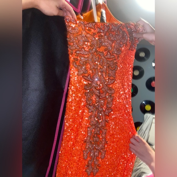 Orange Prom Dress - Size 0 - Picture 3 of 4